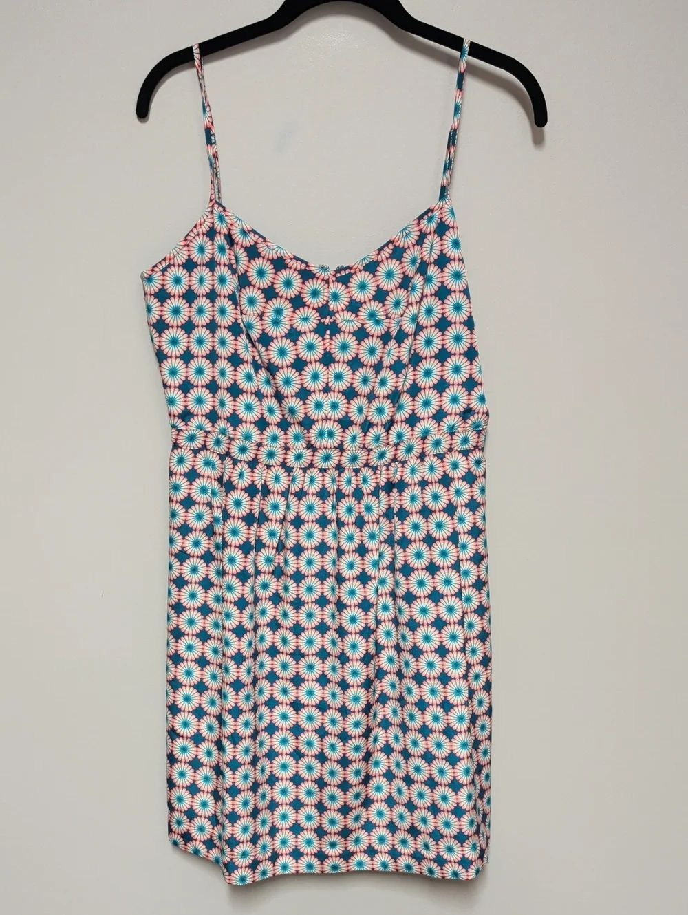 J. Crew Spaghetti-Strap Daisy Print Mini Dress - Blue/Pink/White